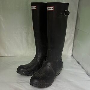 Hunter Women's Black Tall Rain Boots
